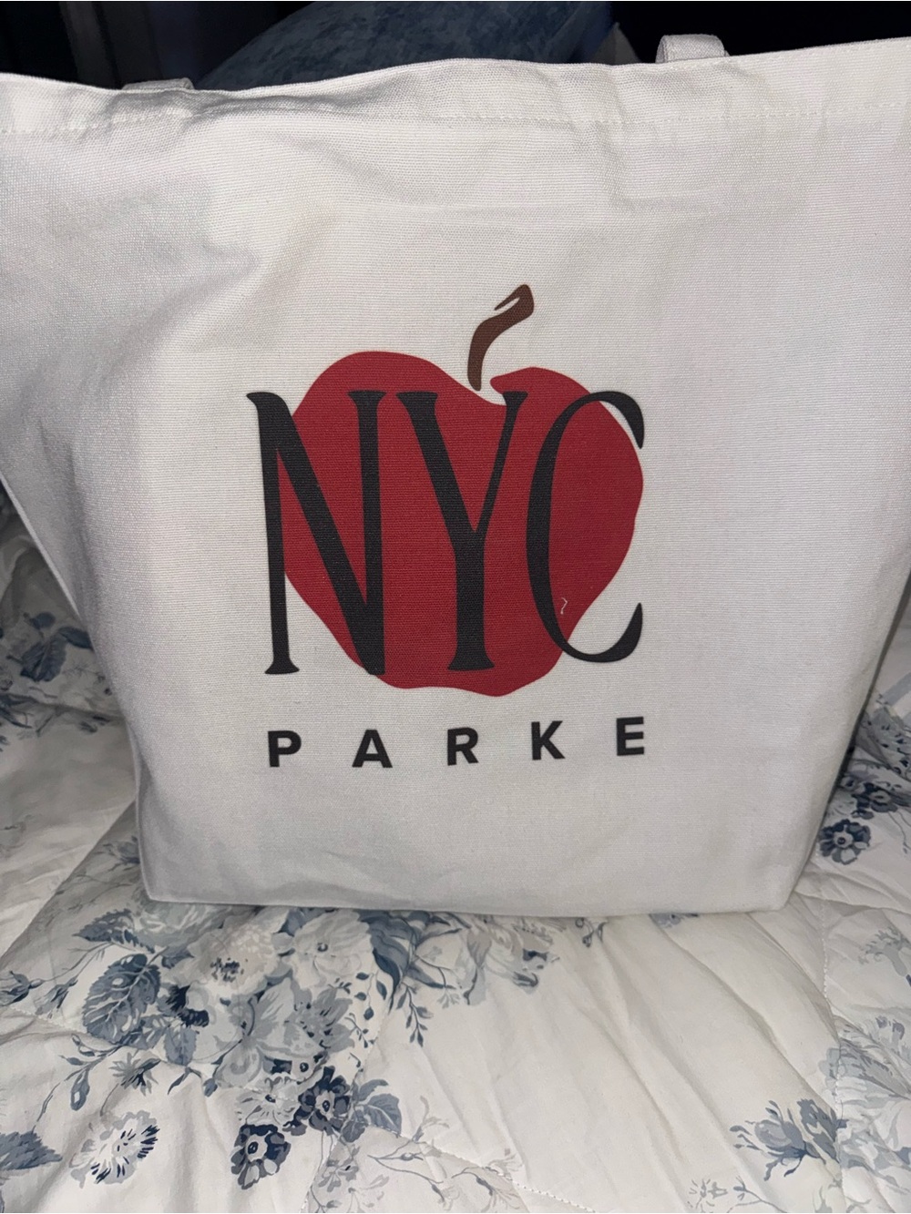Parke NYC Red Apple Canvas Tote